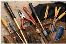 Tools representing contractors and skilled trades